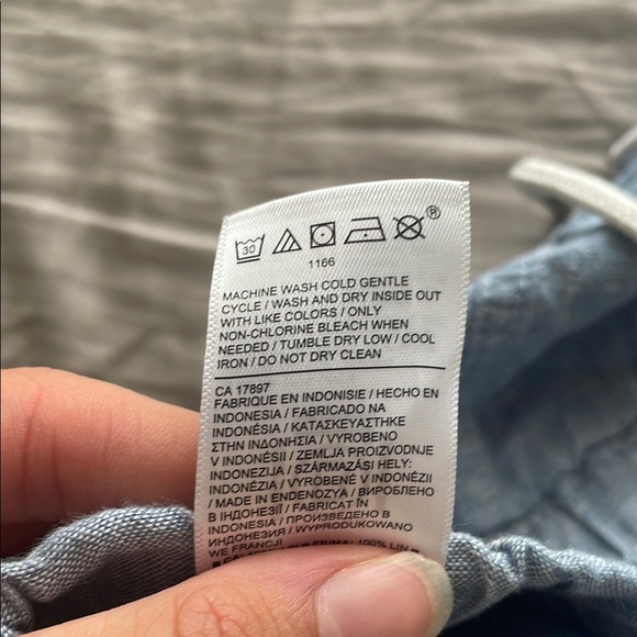 Athleta Cabo 100% Linen Shorts Blue Chambray size 12 - Picture 7 of 10